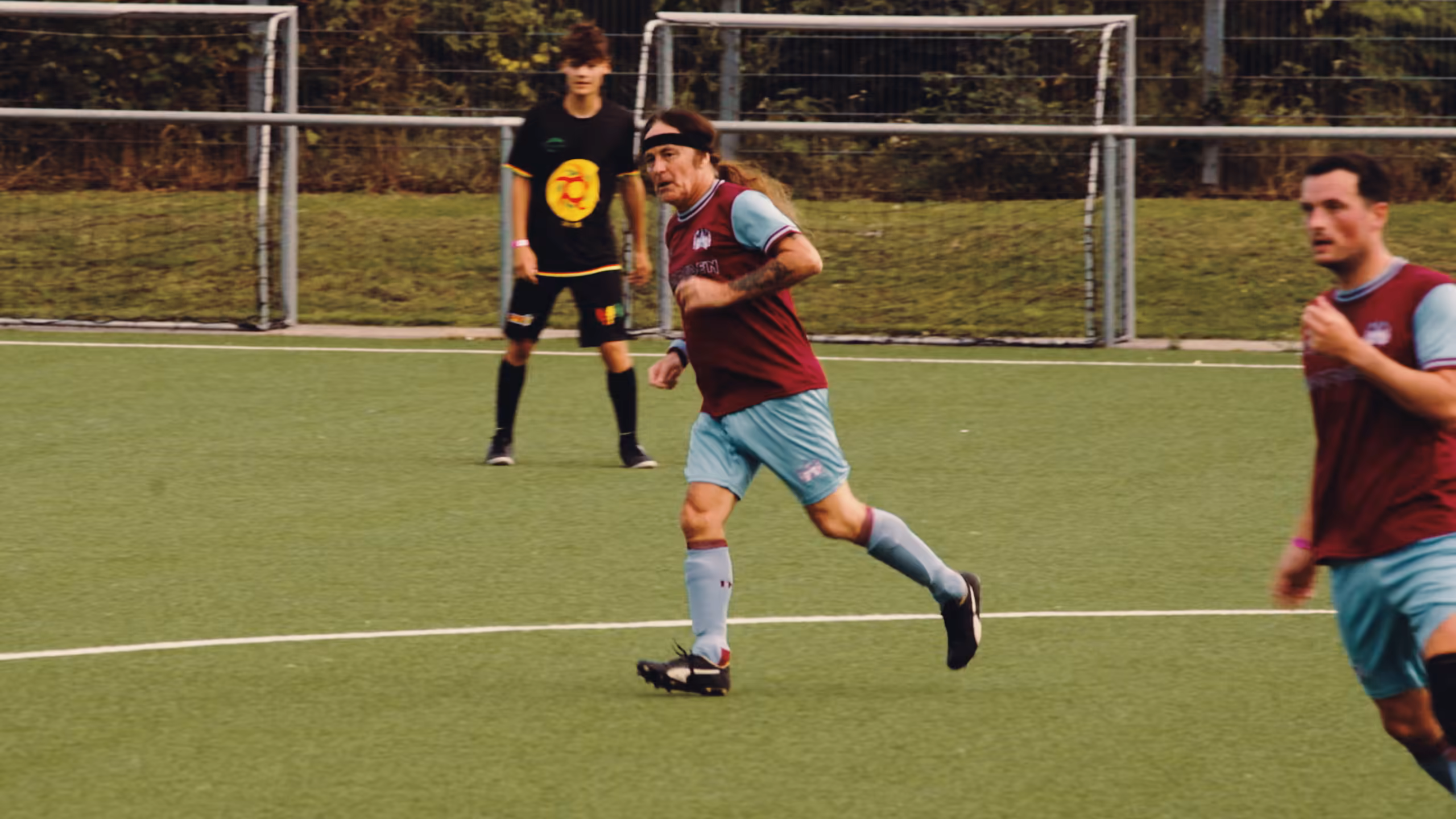 Players during the football match